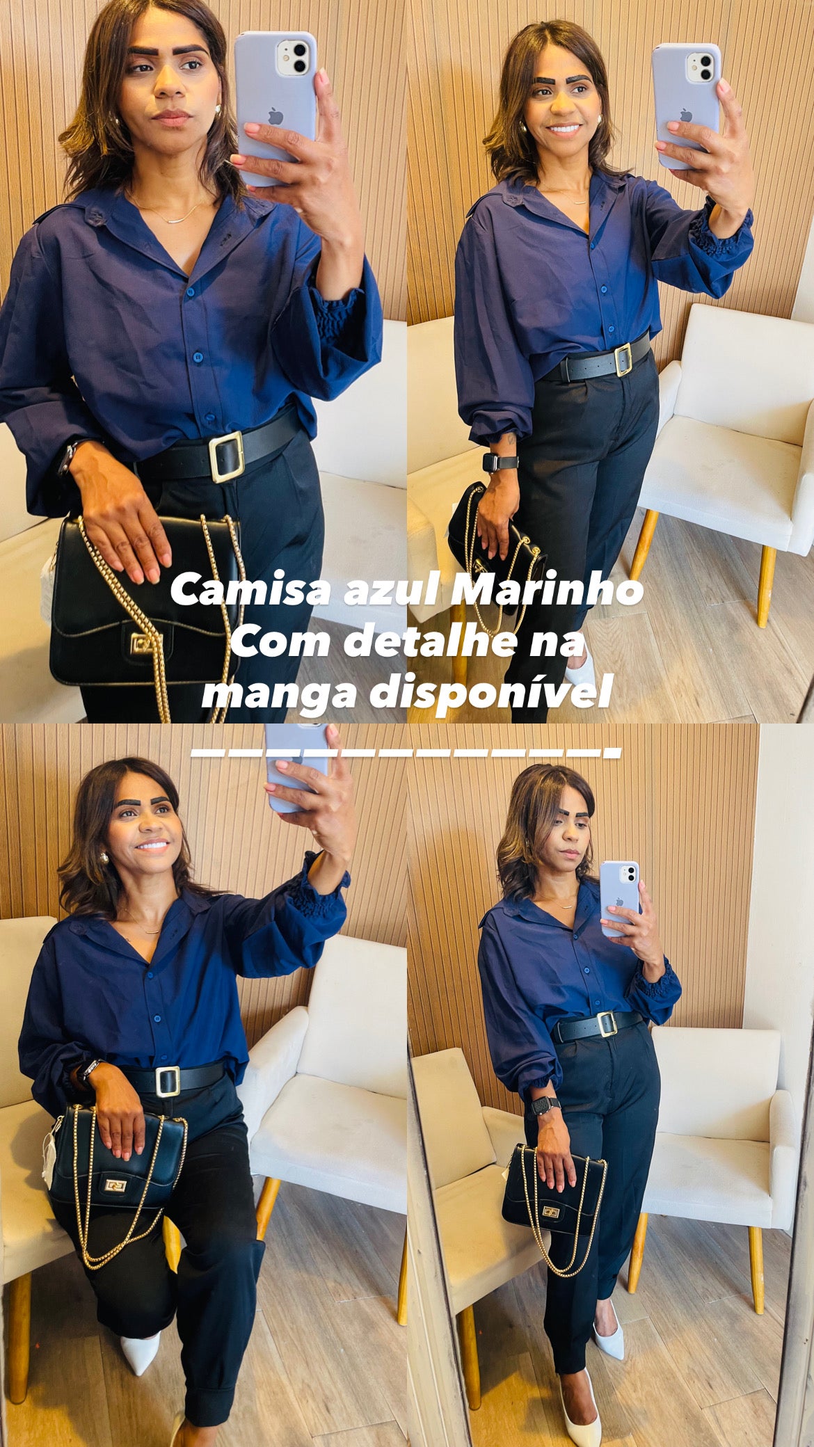 Blusa azul Marinho com detalhe no punho